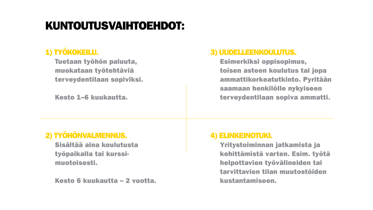 Kuntoutusvaihtoehdot