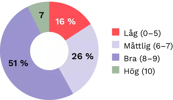 Bild av ett diagram som visar erfarenheter av arbetsförmågens nivå hos dem som arbetar i småföretag